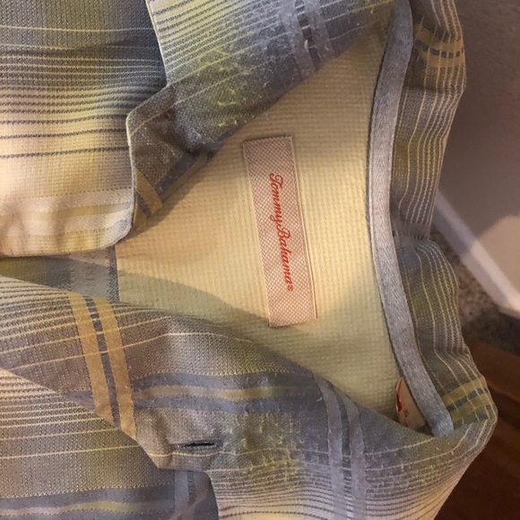 Tommy Bahama Men's Blue and Yellow Plaid Shirt - Picture 3 of 3